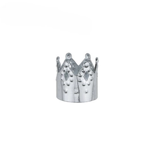 Embossed silver metal crown hair charms for dreadlock extensions and jewelry DIY