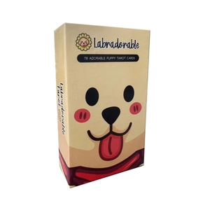 Detailed view of Labradorable Puppy Tarot box showing cute 78-card deck packaging