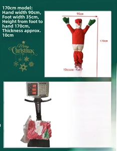 Detail view of 170cm giant Santa Claus climbing decor showing dimensions and product weight