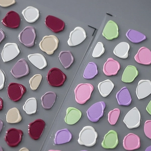 3D colorful embossed nail art stickers with resin relief and irregular oil paint shapes