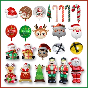 Ballons De Noël Papier Aluminium Père Noël Renne Sucre D'Orge Casse-Noisette Pour Décorations De Fête