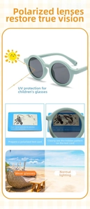 Detailed comparison of kids polarized sunglasses showing UV protection and lens clarity