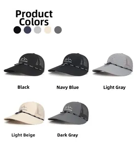 Outdoor sun hats in five colors with extended brims and breathable mesh fabric