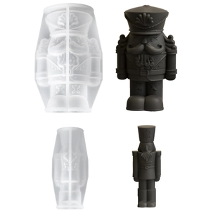 Moules en silicone pour soldats casse-noisette en résine et bougies en deux tailles variées