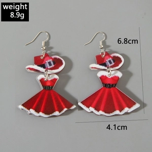 Dimensions détaillées pour boucles d'oreilles bonnet de Noël avec longueur et largeur