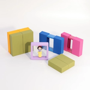 Detailed close-up of colorful PE film suspension jewelry boxes in multiple sizes and vibrant colors