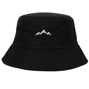 Chapeau Bob Broderie Montagne Coton Protection Solaire Extérieur Style Harajuku Unisexe Été Voyage Accessoire De Tête