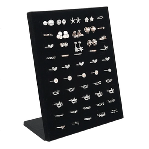 Jewelry Display Stand Velvet Necklace Earring Holder Ring Storage Box Professional Countertop Organizer Portable Desktop Rack