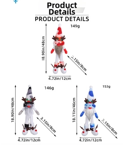 Detailed dimensions of Christmas reindeer gnome plush toys measuring 46 to 48 cm in height