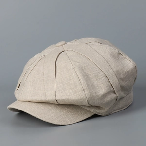 Unisex Britische Vintage Baumwolle Leinen Schirmmütze Atmungsaktive Einfarbige Flatcap Für Herren Damen Lässiger Sonnenhut