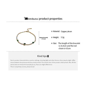 Détail de la chaîne réglable en cuivre avec bracelet de 16,8 cm et extension de 4,5 cm
