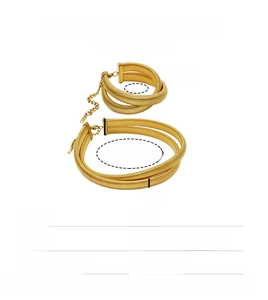 Detailed size chart for heavy double-layered stainless steel choker and chunky bracelet set