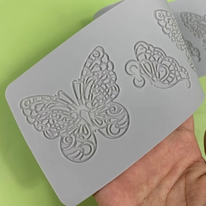 Gray butterfly lace fondant silicone mold for cake decoration and chocolate crafting