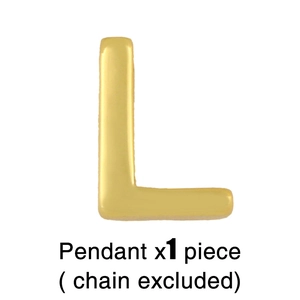 Detailed view of polished gold-finished alphabet L pendant with modern glossy texture