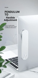 Close-up of aluminum laptop side mount phone holder showing multi-angle rotation mechanism