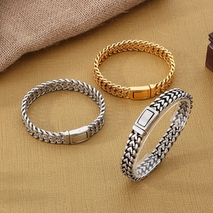 Bracciale A Catena Intrecciata A Forma Di Cuore Motivo V Acciaio Inossidabile 316L Gioielli Vintage Per Uomini E Donne