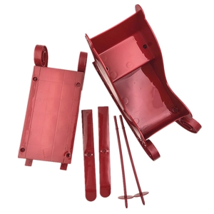 Red plastic Christmas sleigh decorative parts kit for winter holiday ornaments