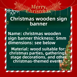Detail showing 5mm thick wooden Christmas banner with reindeer and tree designs