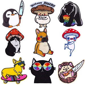 Cartoon Animal Embroidery Patches Fabric Iron On Sew On Appliques For Clothing Jackets Hats Bags DIY Decoration Fun Novelty