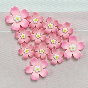 Handmade pink cherry blossom resin charms for DIY hair clips and mobile phone cases