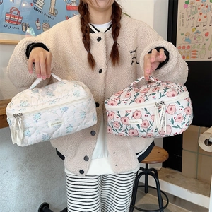 Trousse de maquillage matelassée grande capacité pochette de voyage organisateur cosmétique