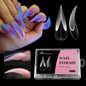 Stiletto Claw Nail Extension Dual Forms Transparent Plastic False Tips For Poly Gel Manicure Professional