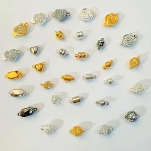 Magnetic Clasps Connectors Heart Rose Ball Cylindrical Rhinestone Alloy DIY Necklace Bracelet Jewelry Making Findings Novelty