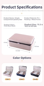 Detailed dimensions and specifications for the PU leather jewelry organizer with hooks