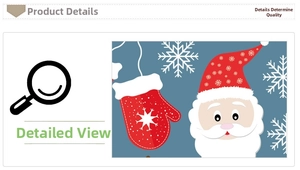 Détail de stickers de Noël avec Père Noël, flocons de neige et motifs de gants festifs