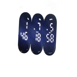 Three waterproof LED digital watch movements with white touch display for smart bracelets