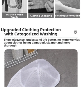 Detailed view of the protective mesh laundry bag with dome support for washing hats