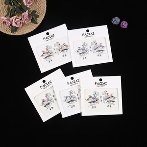 DIY Gesichts-Strassstein-Sticker Set für Party-Make-up mit bunten Acryl-Edelsteinen in 5 Stilen