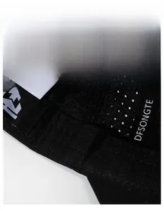 Detail of a black mesh baseball cap showing the breathable sweatband and logo branding
