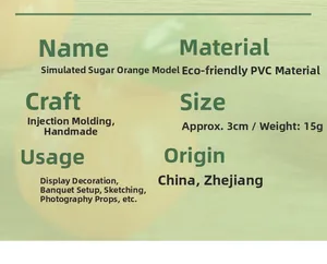 Detailed specs of 3cm PVC mini orange models for dollhouse and decorative photography