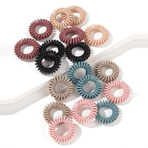 Colorful high elasticity spiral telephone wire hair ties set for ponytail hairstyles