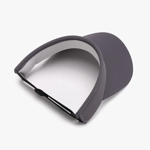 Deep charcoal sun visor hat with adjustable back strap and sweatband for outdoor protection