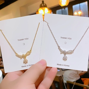 Titanium Steel Asymmetric Bow Daisy Flower Pendant Necklace For Women Luxury Full Rhinestone Tassel Clavicle Chain Jewelry