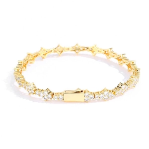 Hip hop S925 sterling silver airplane tennis bracelet with moissanite in gold finish