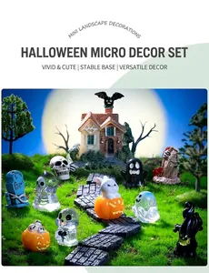 Halloween resina micro paesaggio decorazione spettrale fantasma zucca miniature figure decoro