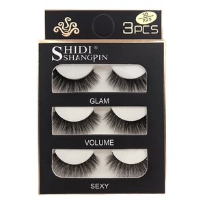 3D thick false eyelashes set with Glam Volume and Sexy styles in professional pack