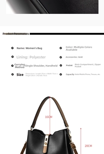 Detailed size specifications for the stylish colorblock handbag with internal layout