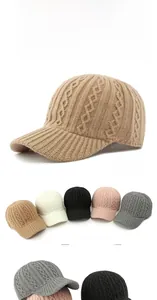 Détails de maille sur casquettes d'hiver pour femmes en plusieurs couleurs rétro