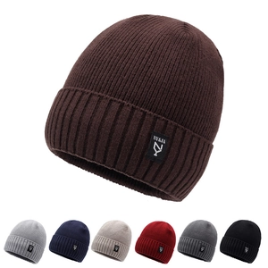 Winter Beanie Hat For Men Women Warm Fleece Lined Thickened Ribbed Knitted Cap Outdoor Windproof Cuffed Skull Hat