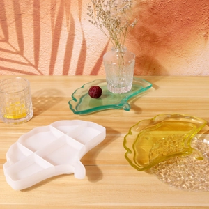 Moule en silicone en forme de feuille de ginkgo pour plateaux en résine époxy DIY