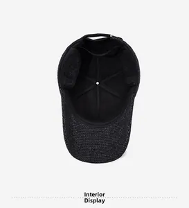 Inside view of men's wool baseball cap showing warm fleece lining and stitching