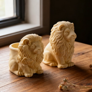Maceta creativa con forma de león y figura de resina para decoración del hogar