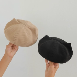 Kids Beret Hat Cute Cat Ears Knitted Cotton Blend Autumn Winter Painter Cap Japanese Style For Toddler Girls