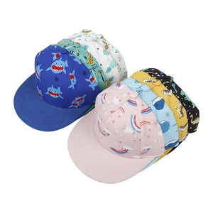 Detailed collection of children hip hop caps with various colorful cartoon prints