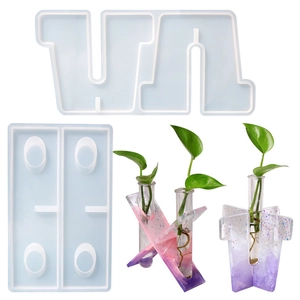 Silicone Mold For Hydroponic Test Tube Vase Epoxy Resin DIY Crafting Desktop Plant Planter Base Decor