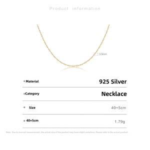 Detailed specs of the 925 silver 3.5mm paperclip chain necklace with adjustable length